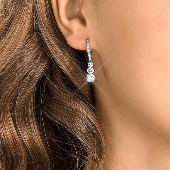 NWT Sparkling Bling Swarovski Crystal Rhinestone Drop Earrings Or Neckla… - Picture 4 of 9